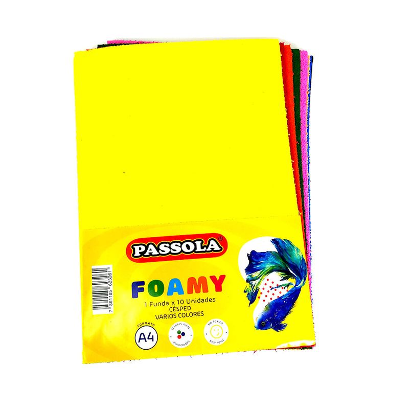 Foamy-a4-cesped-x-10-v-colores-passola--foa151-